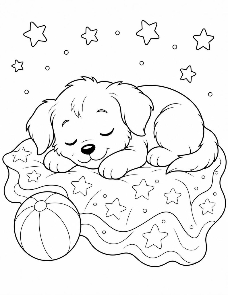 Puppy Playtime Coloring Pages | Dog Coloring Pages | Printable PDF | Digital Download image 6