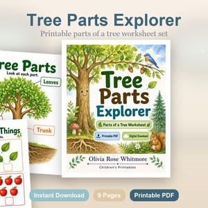 Explorateur de parties d'arbre | Feuille de travail Parties d'un arbre | PDF imprimable | Téléchargement numérique image 2