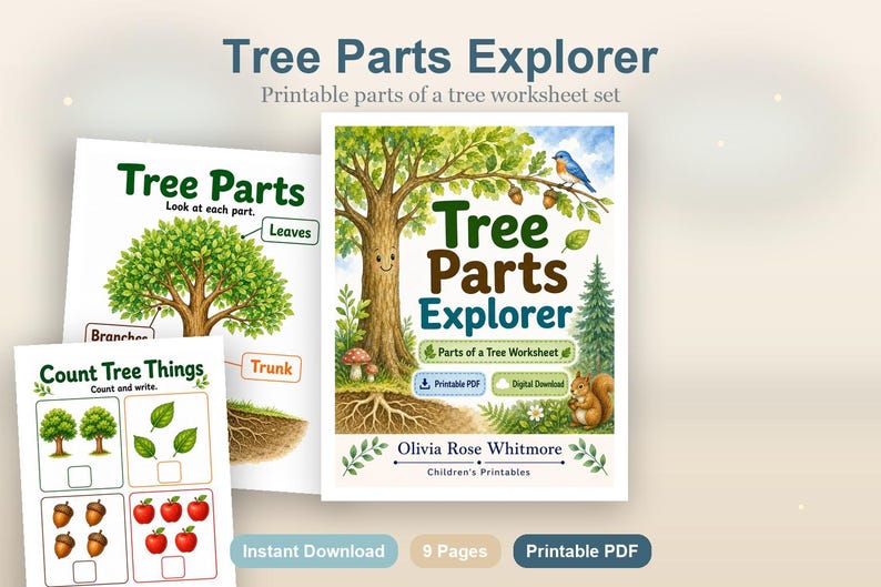 Explorateur de parties d'arbre | Feuille de travail Parties d'un arbre | PDF imprimable | Téléchargement numérique image 2