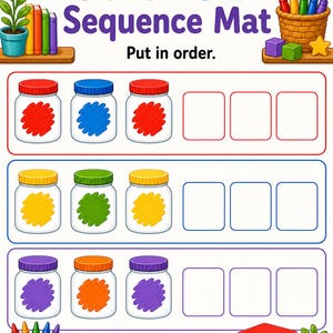 Match Color Jar | Werkbladen voor kleursortering | Afdrukbare pdf | Digitale download afbeelding 7