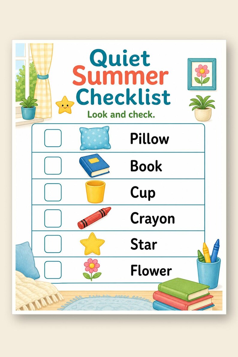 Quiet Summer Home Pages | Summer Quiet Time Activities | Printable PDF | Digital Download image 9