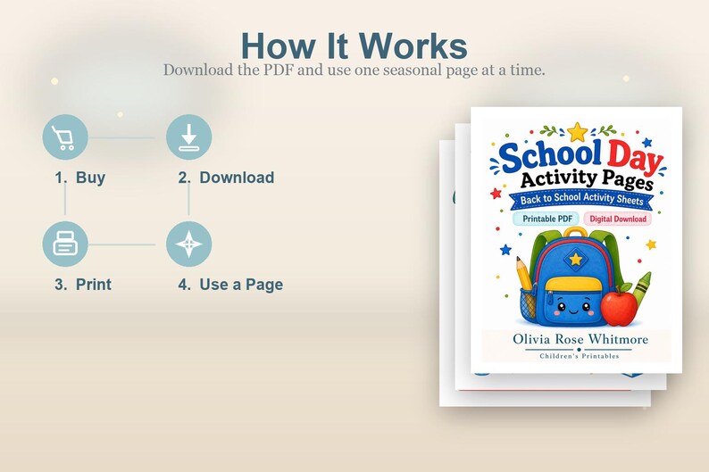 School Day Activity Pages | Back to School Activity Sheets | Printable PDF | Digital Download image 8