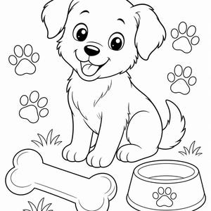 Puppy Playtime Coloring Pages | Dog Coloring Pages | Printable PDF | Digital Download image 4