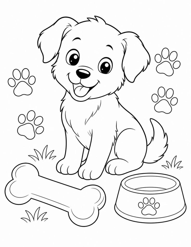 Puppy Playtime Coloring Pages | Dog Coloring Pages | Printable PDF | Digital Download image 4