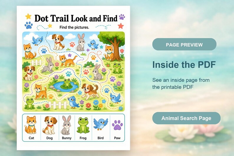 Animal Search Pages | Animal Activity Pages | Printable PDF | Digital Download image 10