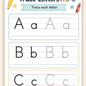 Little Pencil Letters | Letter Tracing Worksheets | Printable PDF | Digital Download image 9