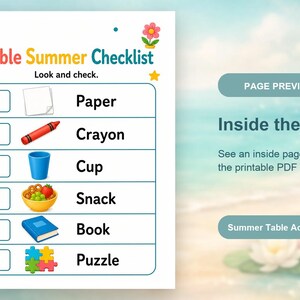 Table de cuisine, pages d'été | Activités de table d'été pour les enfants | PDF imprimable | Téléchargement numérique image 10