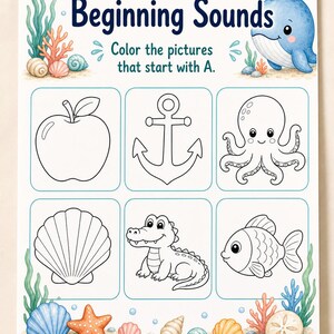 Little Whale ABCs | Preschool Worksheets | Printable PDF | Digital Download image 7