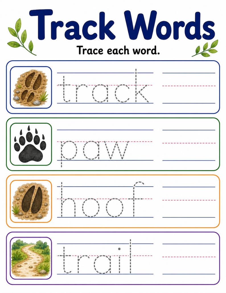 Animal Tracks Trail | Animal Tracks Worksheet | Printable PDF | Digital Download image 6