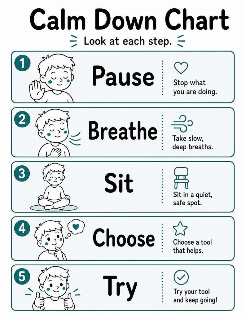 Gentle Calm Down Pages | Calm Down Worksheets | Printable PDF | Digital Download image 3