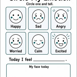 Registro de emociones arcoíris / Tabla de emociones para niños / PDF imprimible / Descarga digital imagen 4