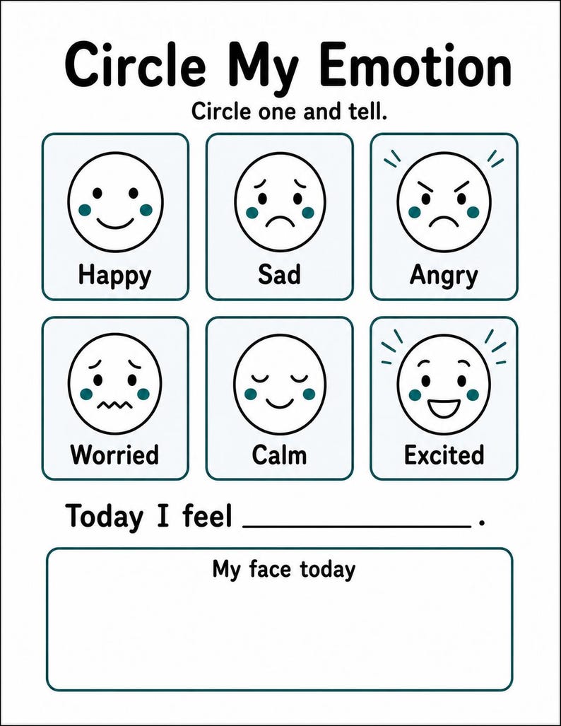 Registro de emociones arcoíris / Tabla de emociones para niños / PDF imprimible / Descarga digital imagen 4