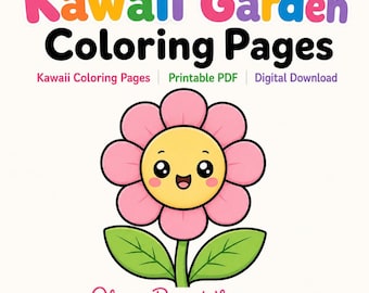 Kawaii Garden Coloring Pages | Kawaii Coloring Pages | Printable PDF | Digital Download