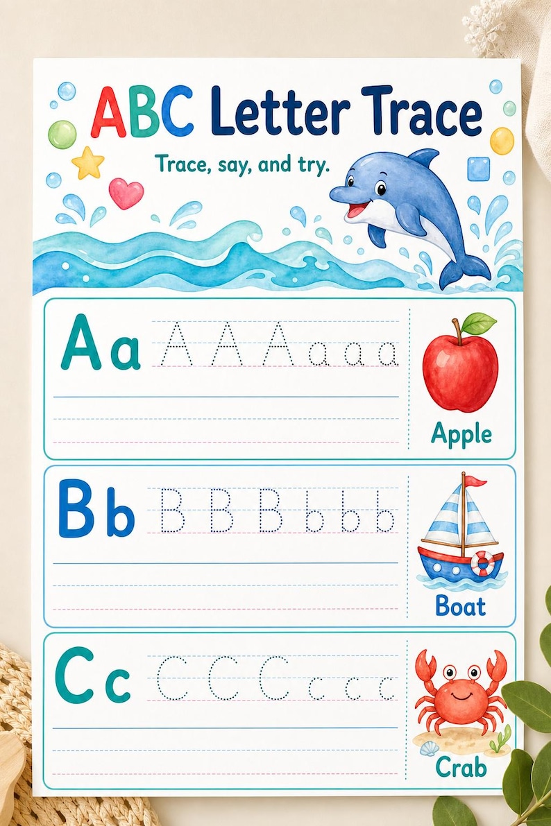 Dolphin Shape Splash | Preschool Worksheets | Printable PDF | Digital Download image 5