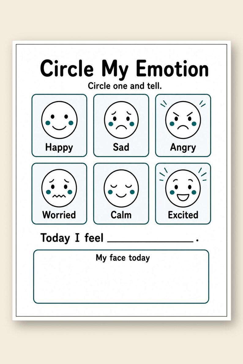 Registro de emociones arcoíris / Tabla de emociones para niños / PDF imprimible / Descarga digital imagen 9