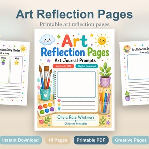 Art Reflection Pages | Art Journal Prompts | Printable PDF | Digital Download image 2