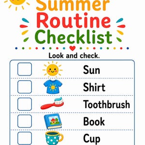 Páginas divertidas para una rutina soleada / Actividades de verano para niños / PDF imprimible / Descarga digital imagen 4