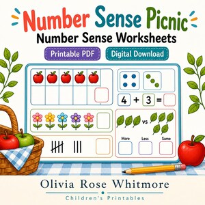 Number Sense Picnic | Number Sense Worksheets | Printable PDF | Digital Download image 1