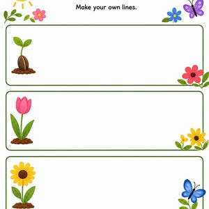 Little Line Garden | Arkusze do nauki pisania | Do druku w formacie PDF | Pobieranie cyfrowe zdjęcie 7