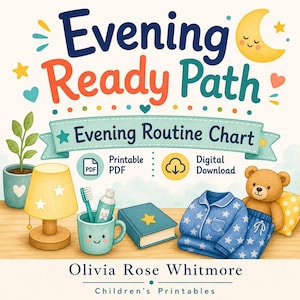 Evening Ready Path | Evening Routine Chart | Printable PDF | Digital Download image 1