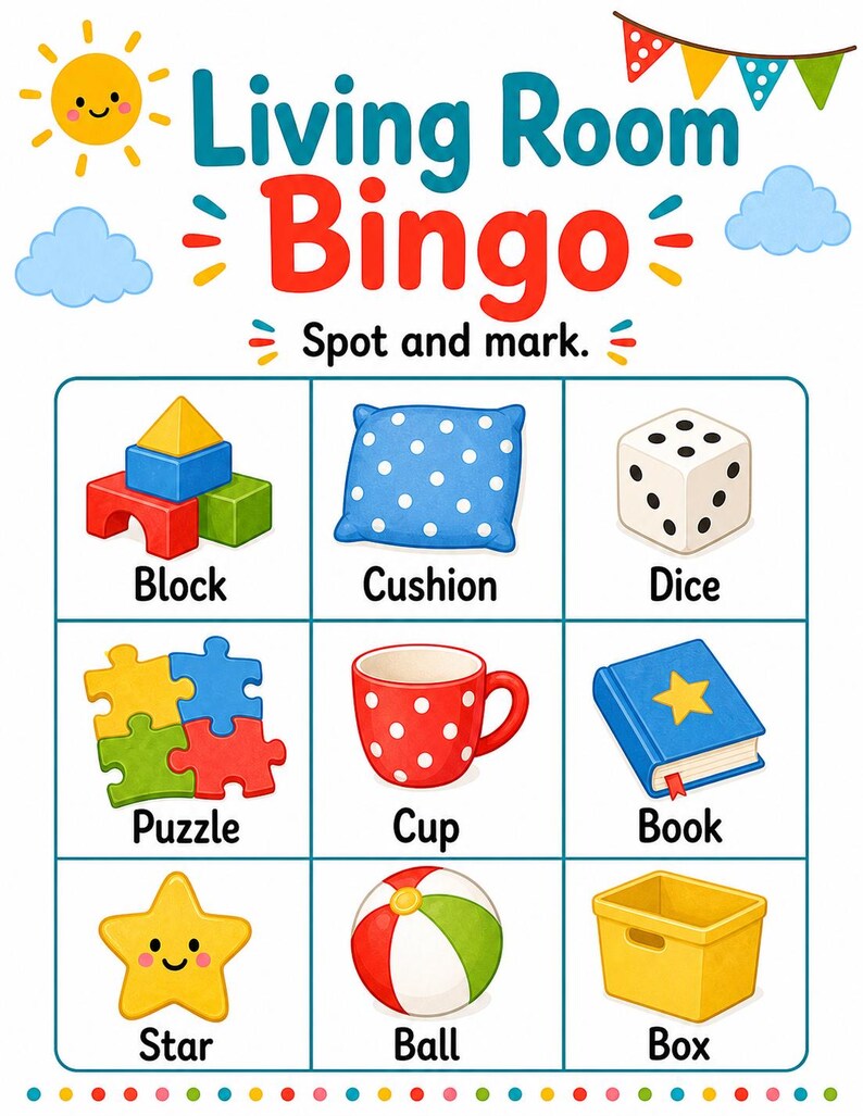 Cushion Game Corner Pages | Living Room Game Pages | Printable PDF | Digital Download image 3