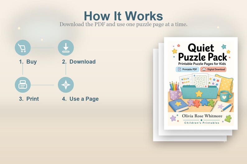 Quiet Puzzle Pack | Printable Puzzle Pages for Kids | Printable PDF | Digital Download image 8