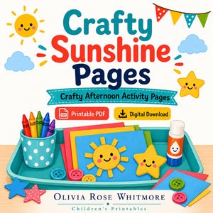 Crafty Sunshine Seiten | Crafty Nachmittag Aktivität Seiten | Druckbare PDF | Digitaler Download Bild 1