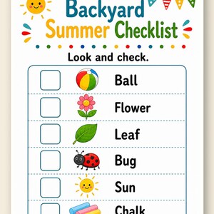 Backyard Summer Play Pages | Backyard Summer Activities | Printable PDF | Digital Download image 9