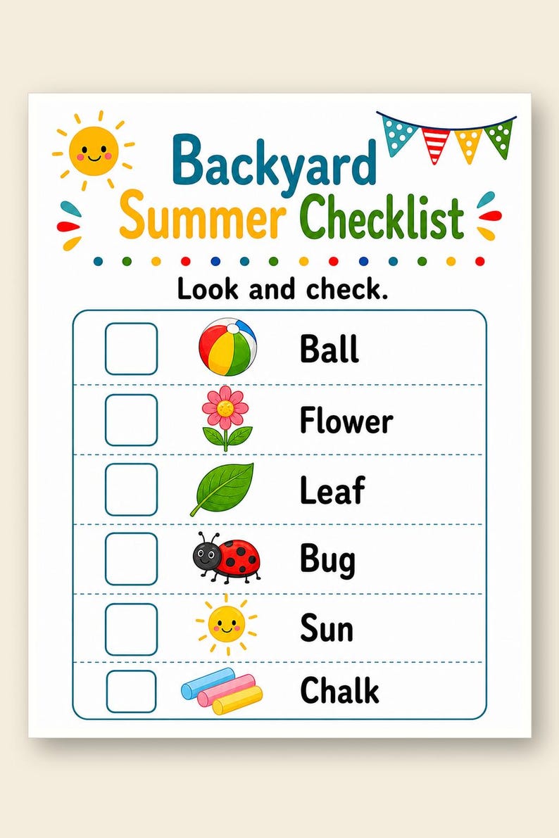 Backyard Summer Play Pages | Backyard Summer Activities | Printable PDF | Digital Download image 9