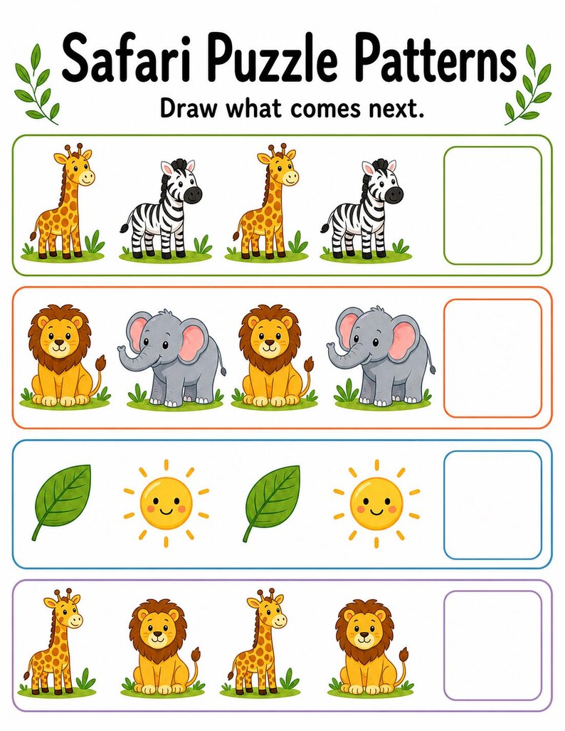 Odd One Out Safari | Visual Discrimination Worksheets | Printable PDF | Digital Download image 6