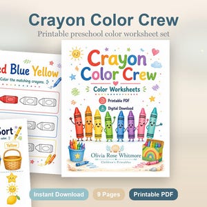 Crayon Color Crew | Color Worksheets | Printable PDF | Digital Download image 2