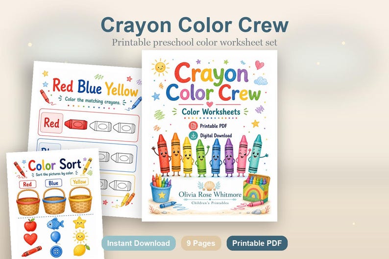Crayon Color Crew | Color Worksheets | Printable PDF | Digital Download image 2