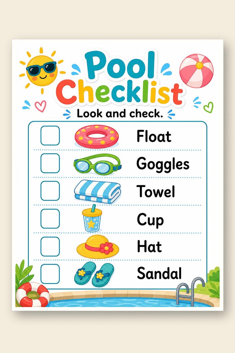 Pool Day Play Pages | Pool Activities for Kids | Printable PDF | Digital Download image 9