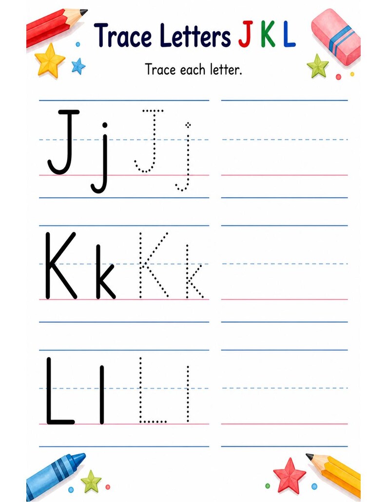 Little Pencil Letters | Letter Tracing Worksheets | Printable PDF | Digital Download image 4