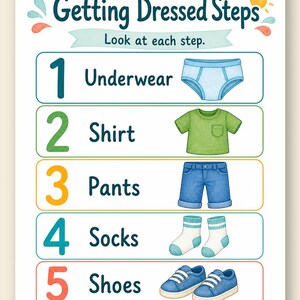Dressed for the Day | Getting Dressed Visual Schedule | Printable PDF | Digital Download image 9