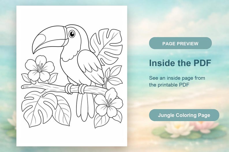 Desenhos para colorir de explorador da selva | Desenhos para colorir da selva | PDF para imprimir | Download digital imagem 10