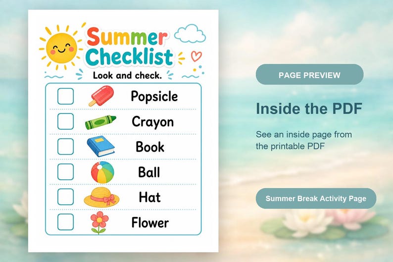 Summer Break Busy Pages | Summer Break Activities for Kids | Printable PDF | Digital Download image 10