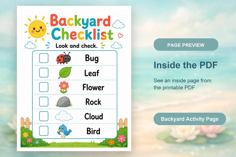 Backyard Entdecker-Seiten | Gartenaktivitäten für Kinder | Druckbare PDF | Digitaler Download Bild 10