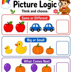 Rainbow Logic Pages | Color Puzzle Worksheets | Printable PDF | Digital Download image 7