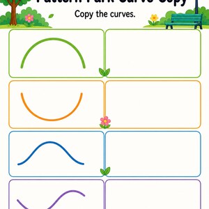Vorschrift Pattern Park | Arbeitsblätter zum Vorschreiben | Druckbare PDF | Digitaler Download Bild 4