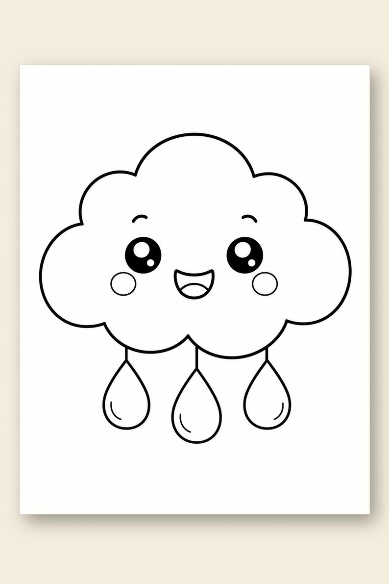 Disegni da colorare di un giardino kawaii / Disegni da colorare kawaii / PDF stampabile / Download digitale immagine 9