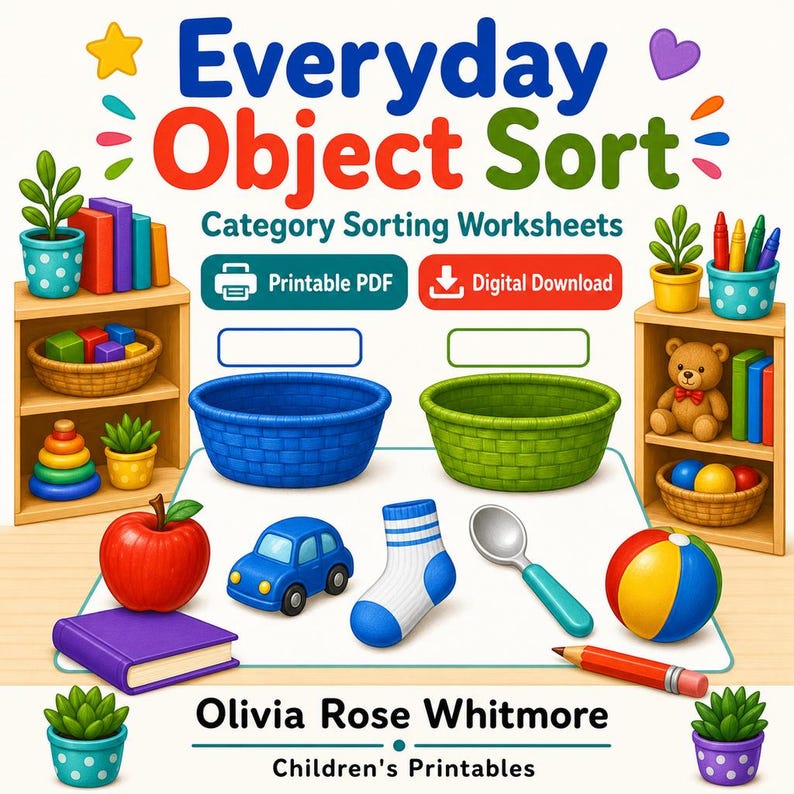 Everyday Object Sort | Category Sorting Worksheets | Printable PDF | Digital Download image 1