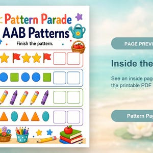 Pattern Parade Studio | Pattern Worksheets | Printable PDF | Digital Download image 10