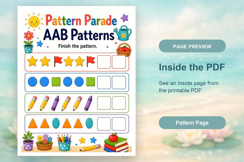 Pattern Parade Studio | Pattern Worksheets | Printable PDF | Digital Download image 10