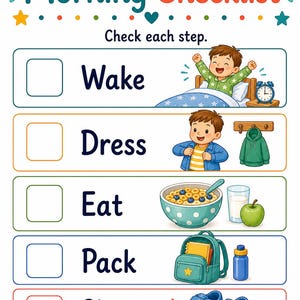Morgen Bereiter Weg | Morgen-Routine-Diagramm | Druckbare PDF | Digitaler Download Bild 6