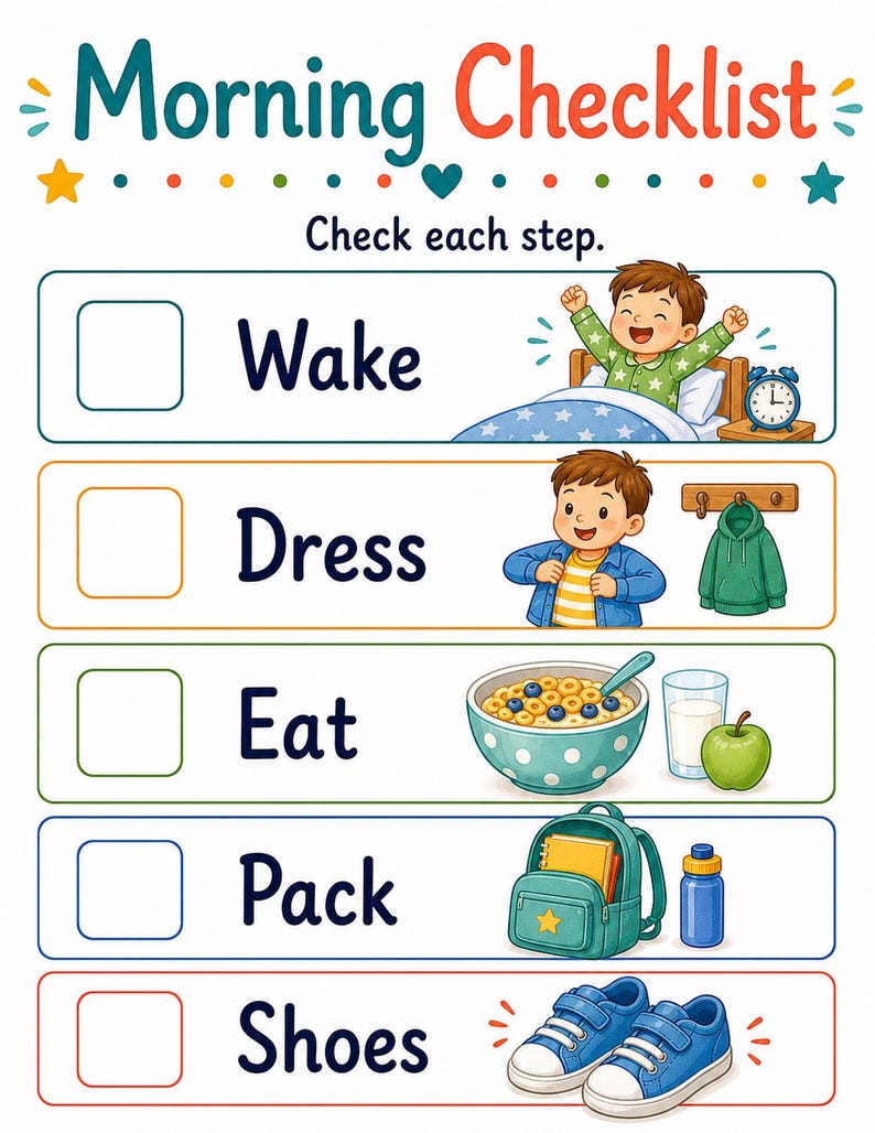Morgen Bereiter Weg | Morgen-Routine-Diagramm | Druckbare PDF | Digitaler Download Bild 6
