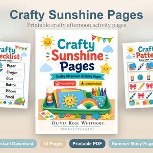 Crafty Sunshine Seiten | Crafty Nachmittag Aktivität Seiten | Druckbare PDF | Digitaler Download Bild 2