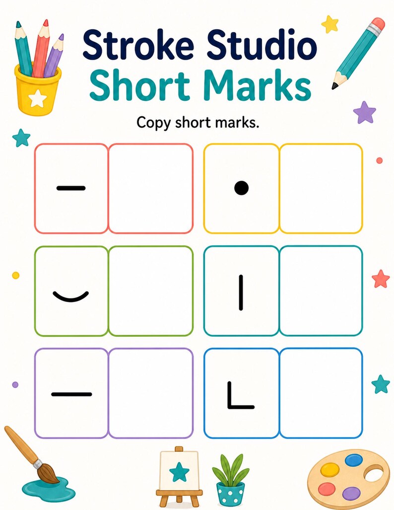 Stroke Practice Studio | Stroke Practice Worksheets | Printable PDF | Digital Download image 3