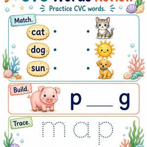 Cookie CVC Wörter | CVC Wörter Arbeitsblätter | Druckbare PDF | Digitaler Download Bild 7