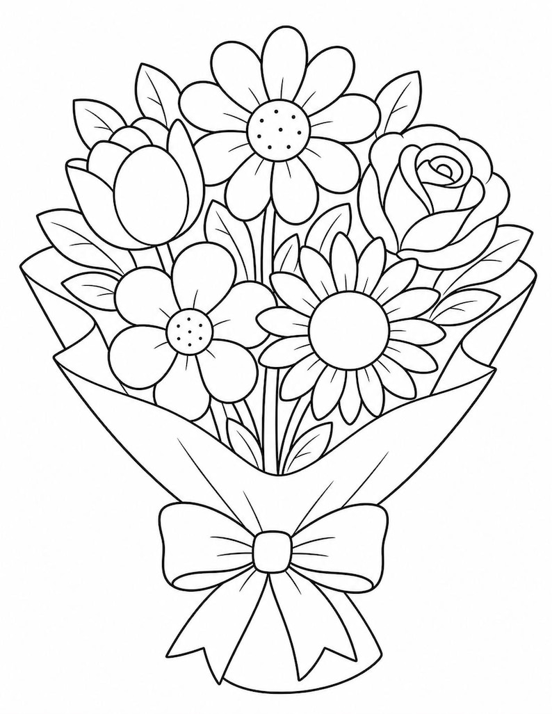 Garden Blooms Coloring Pages | Flower Coloring Pages | Printable PDF | Digital Download image 7